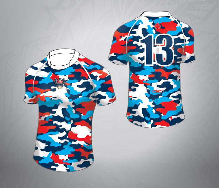 Custom Rugby Jersey-Bright Camo Pattern 