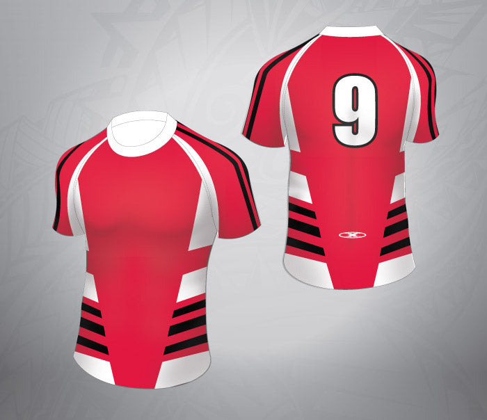 Rugby Jersey-Red/White/Black I X-treme 