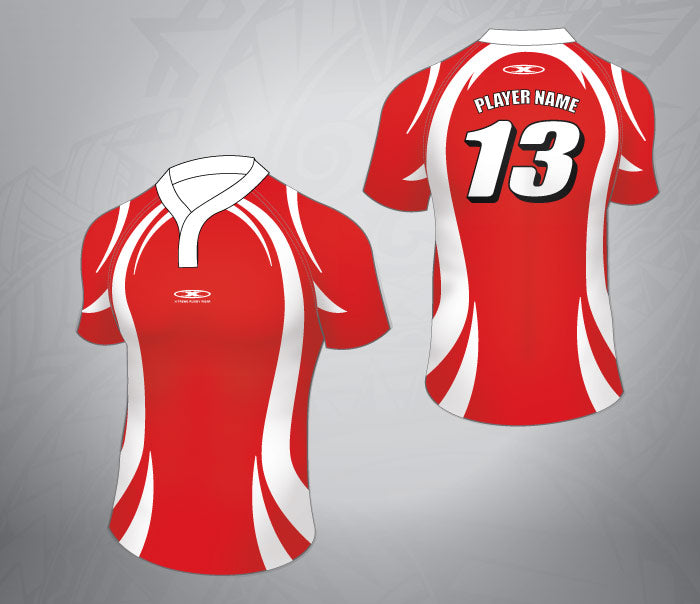 Rugby Jersey-Red/White swirl I X-treme 