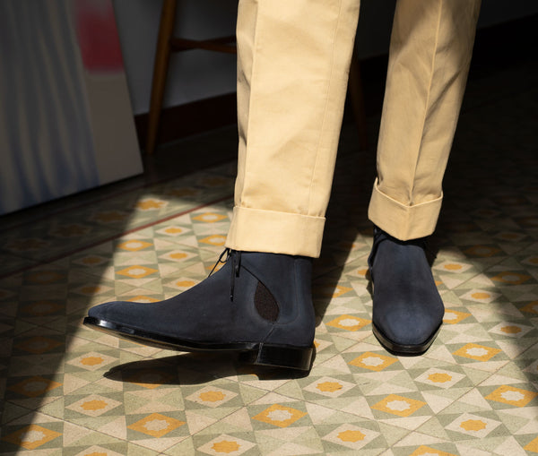 Decon Chelsea Boot in midnight suede by Norman Vilalta