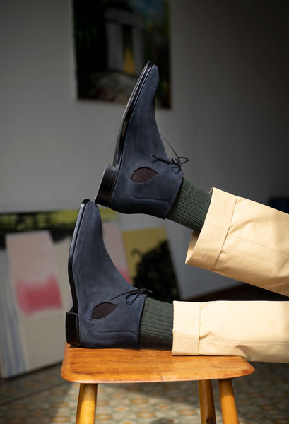 Decon Chelsea Boot in midnight blue suede