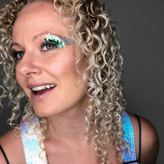 Emily Shurey Co-Founder of Glitterazzi wearing glitter eyeshadow
