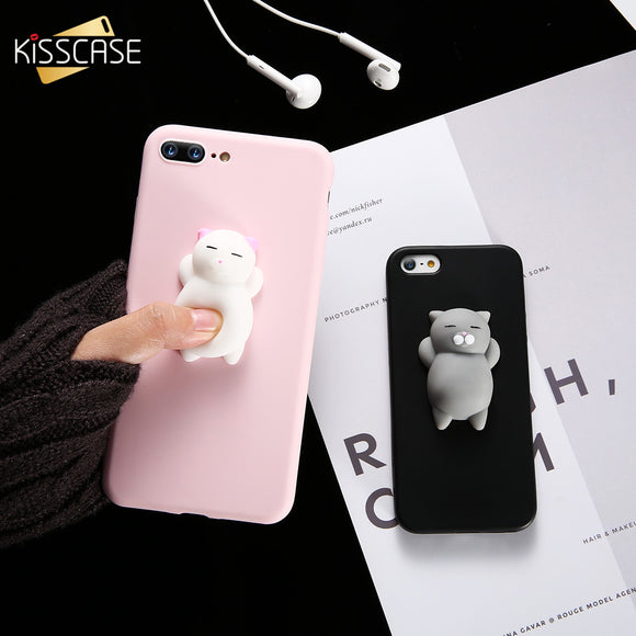 Squishy Cat Soft Phone Case for iPhone 5s SE 6 6sr 8 7 6s 8 plus