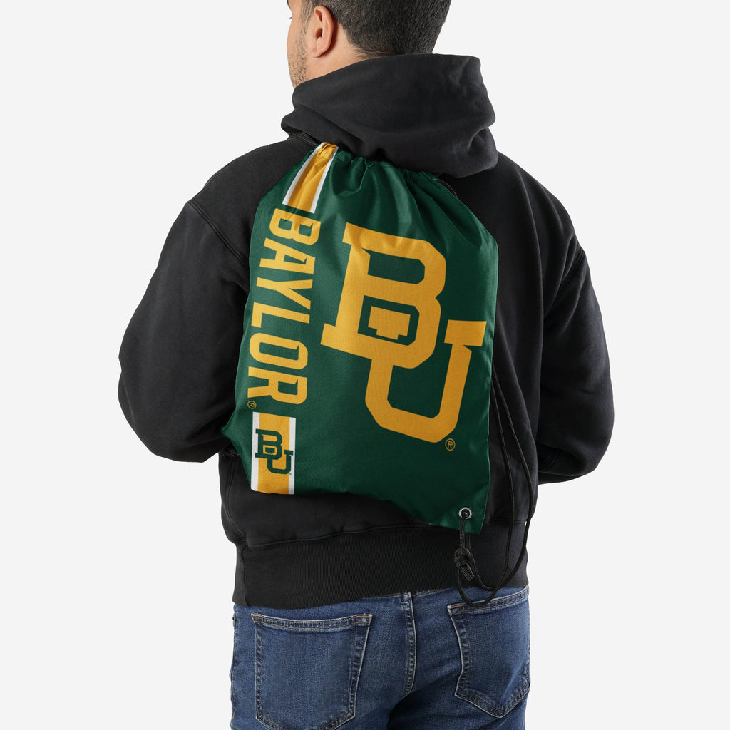 OS Team Color FOCO NCAA Baylor Bears Big Logo Drawstring Backpack 
