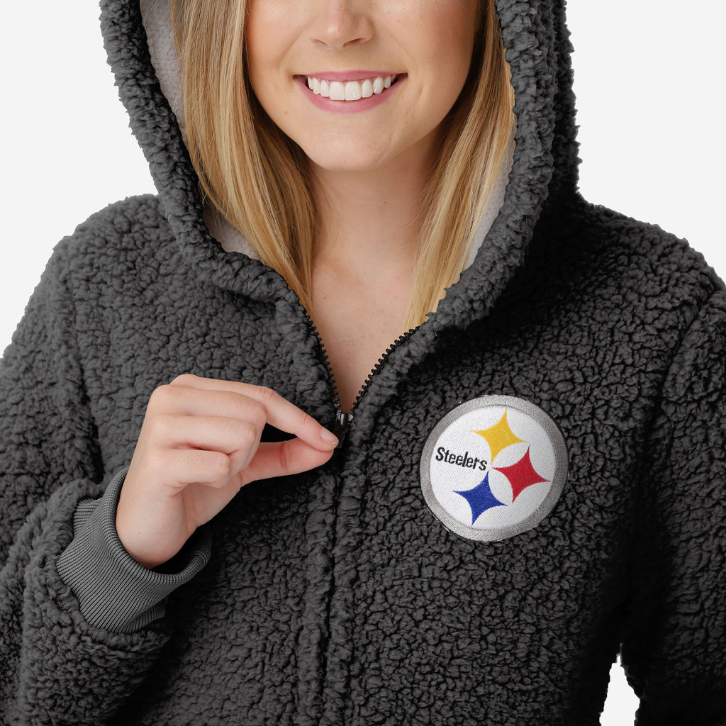 Women's WEAR by Erin Andrews Gray Pittsburgh Steelers Sherpa Full