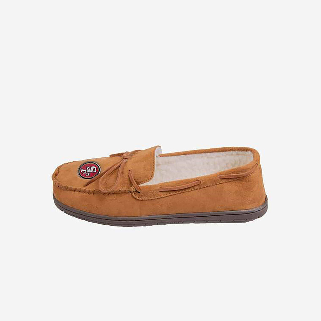 FOCO Womens NFL Team Logo Tan Moccasin Slippers