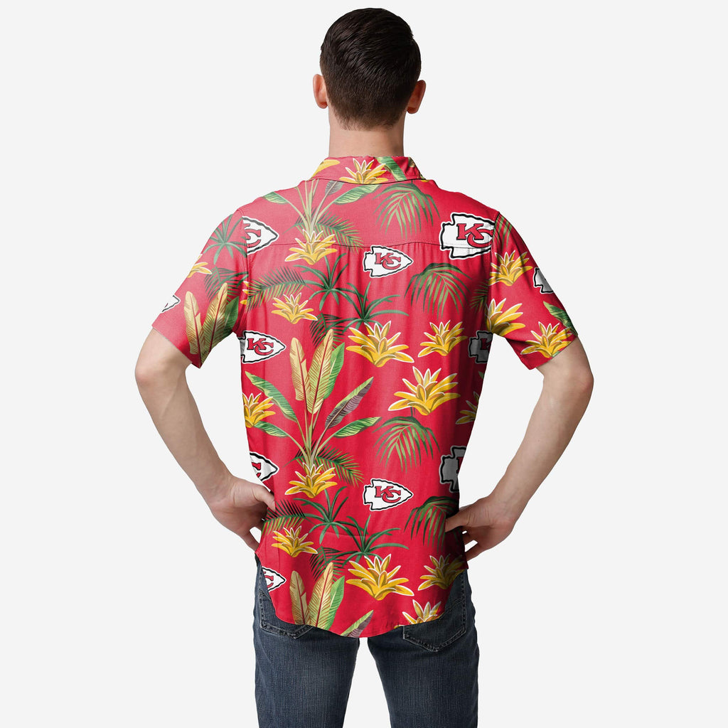 Men's Kansas City Chiefs Tommy Bahama Red Big Tall Sport Harbor Island  Hibiscus Silk Button-Up Shirt