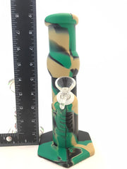 Silicon tall bong colors GREEN/BLACK