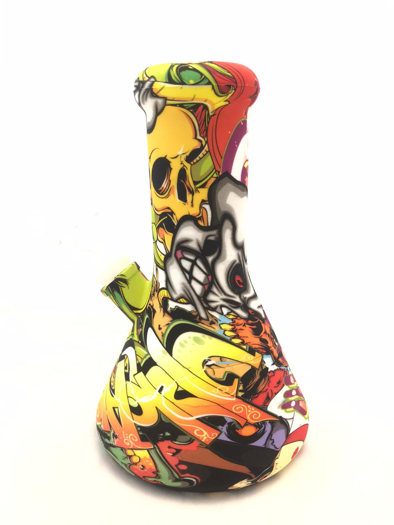 Silicon classic lab bong printed 10" Size SKULLS MIX