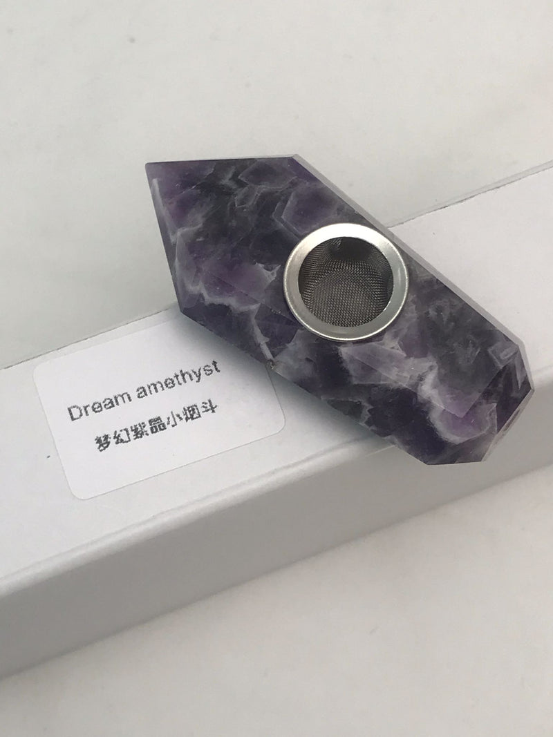 Real Natural healing stone MINI pipe DREAM AMETHYST