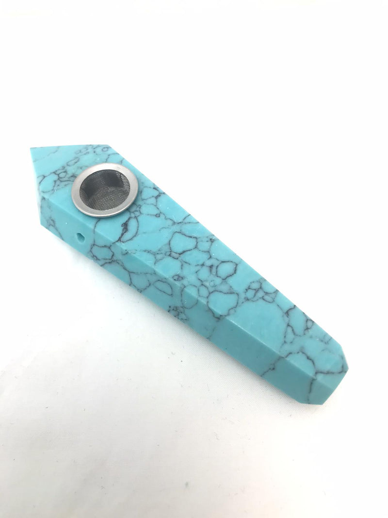 Real Natural healing stone pipe ARTIFICAL GREEN TURQUOISE