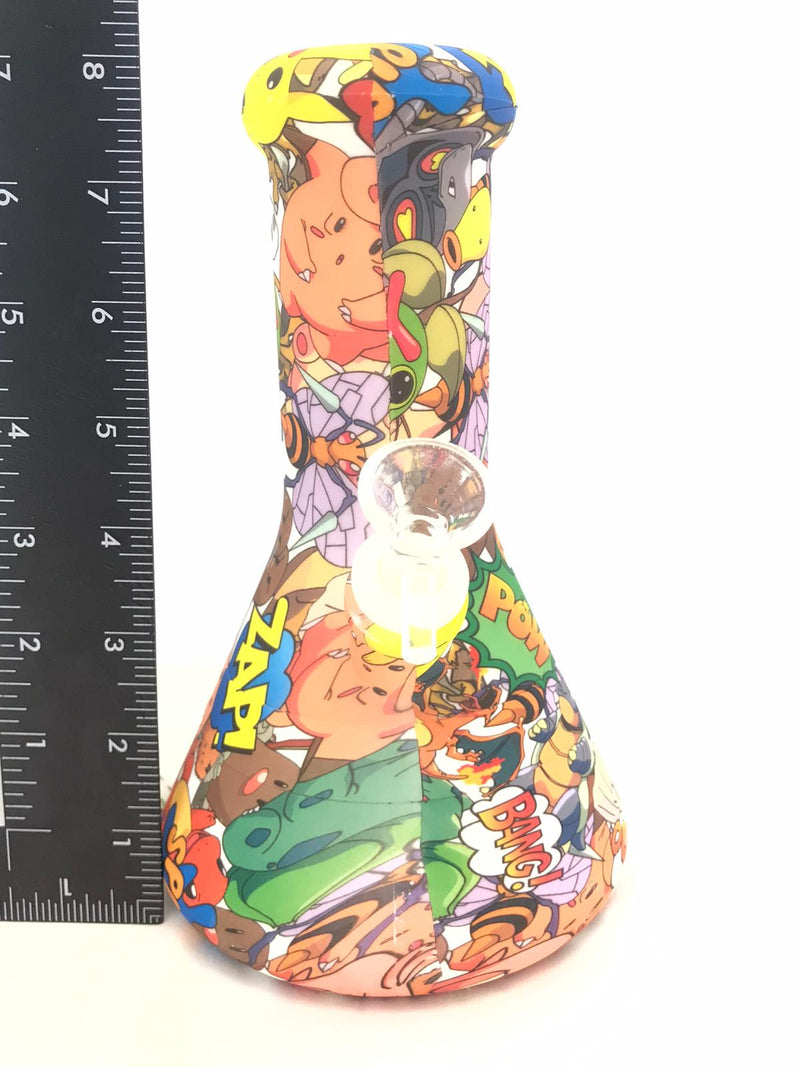 Silicon classic lab bong printed 10" Size POKEMN