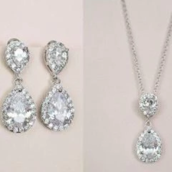 crystal drop wedding earrings