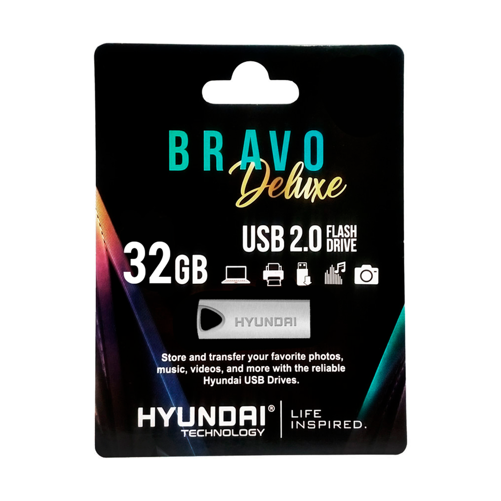 Memoria Usb 2.0 32 Gb Hyundai Bravo Deluxe Metalica Plata