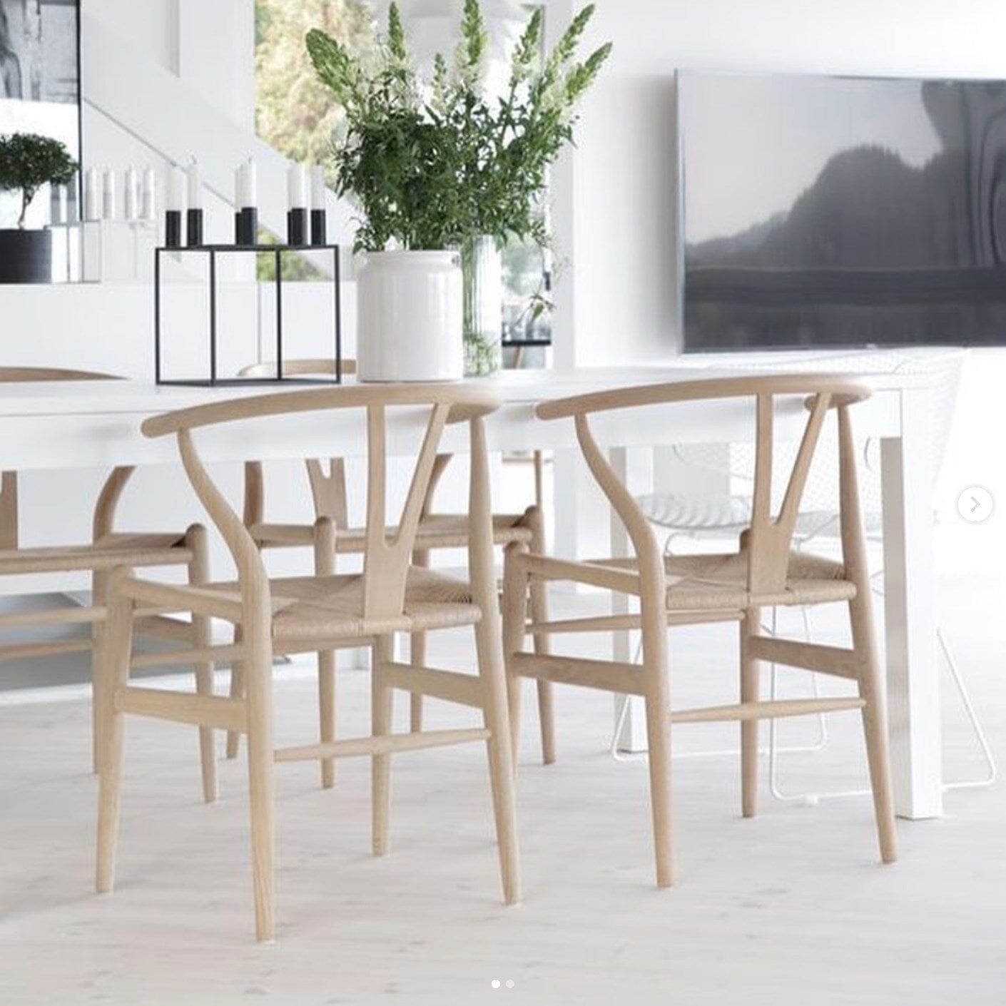 wishbone chairs and table