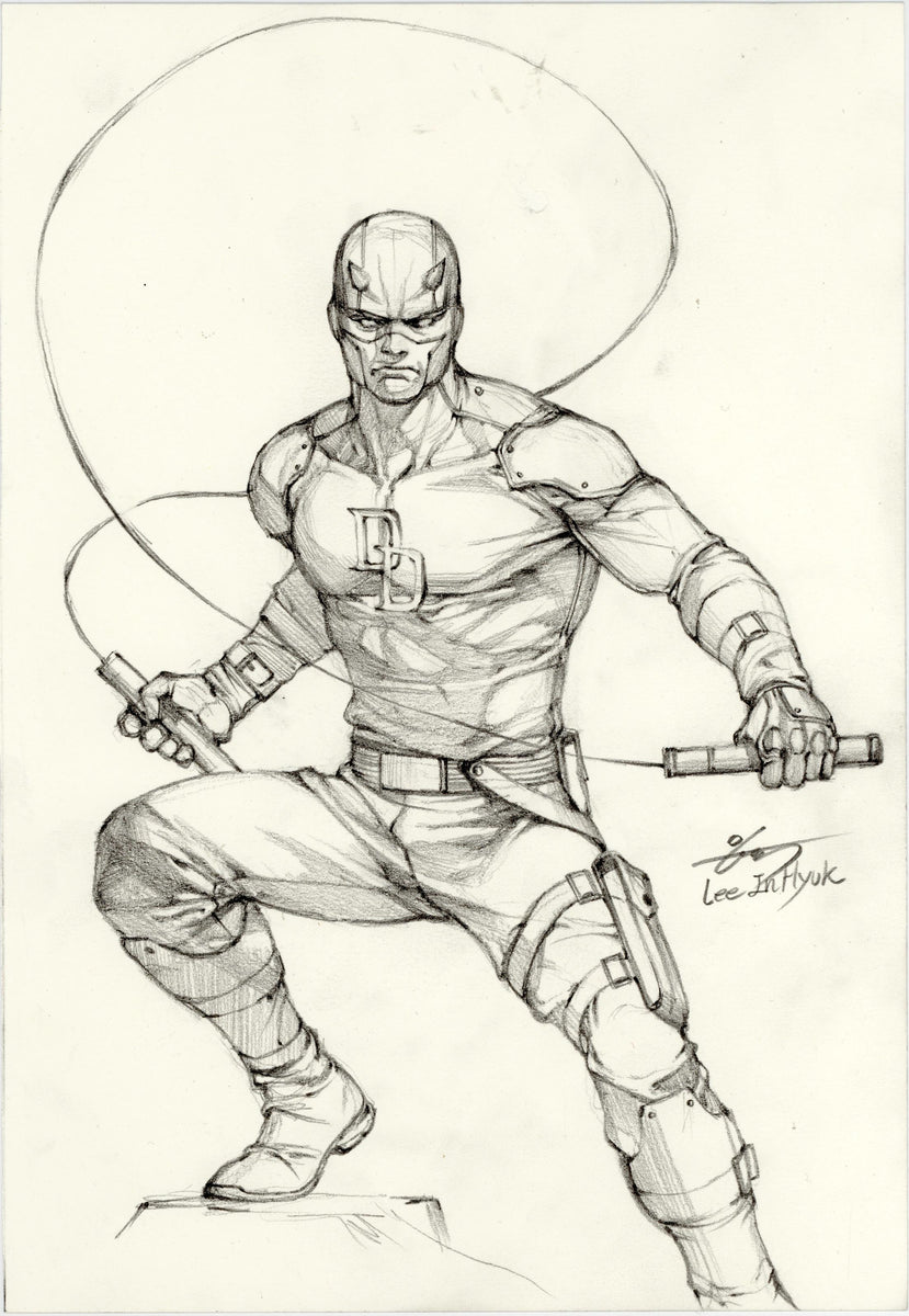 InHyuk Lee Daredevil Pencil Sketch – Scott's Collectables