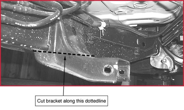 Stealth Conversions modifying Colorado stock frame bracket