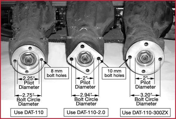 Choosing the correct driveshaft flanges, Datsun swap, Stealth Conversions
