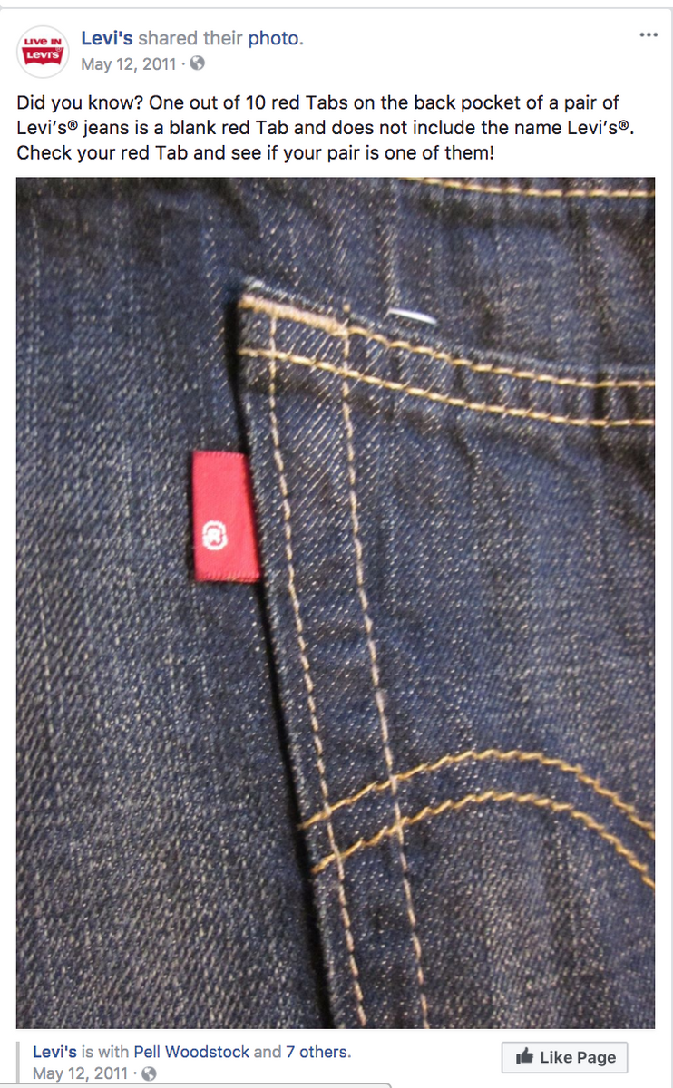 r on levi's tag