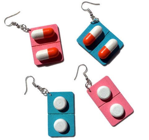 Boucles d'oreilles en forme de médicaments pilules et comprimés - Bijoux infirmière