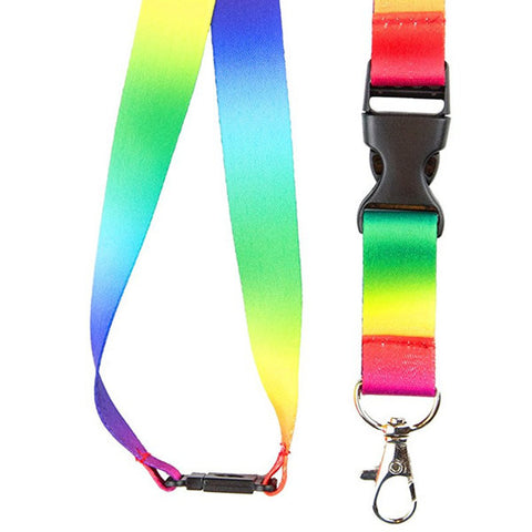 Cordon tour de cou motif "Arc en ciel" pour porte badge