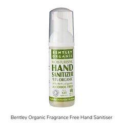 Bentley Organic Organic Hand Sanitizer Fragrance Free 99.9% effective against germs