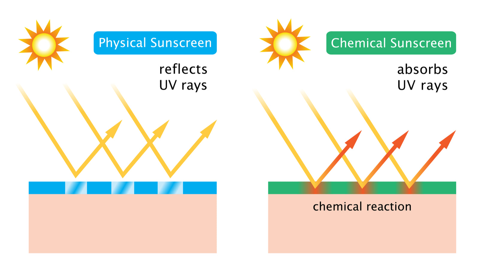 Chemical sunscreen and or vs Physical sunscreen