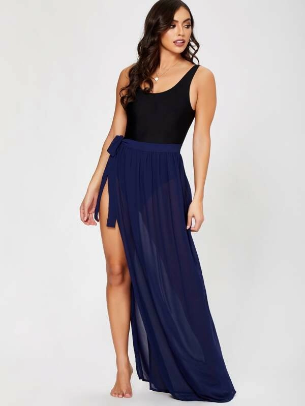Chiffon Full Length Sarong Skirt