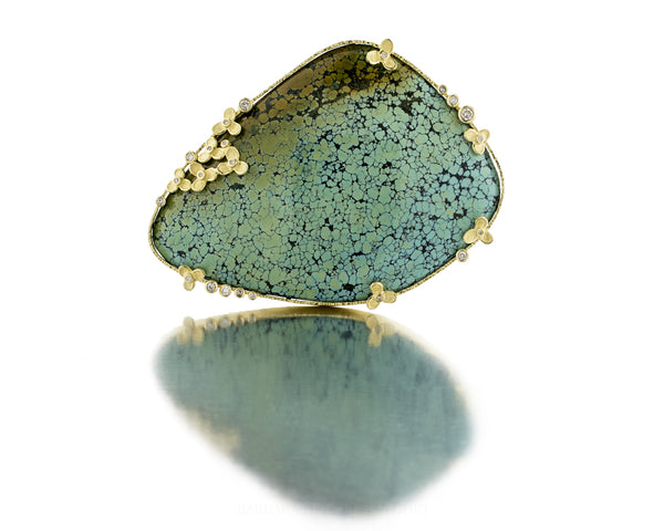 One of a kind Chinese Turquoise Brooch by Barbara Heinrich