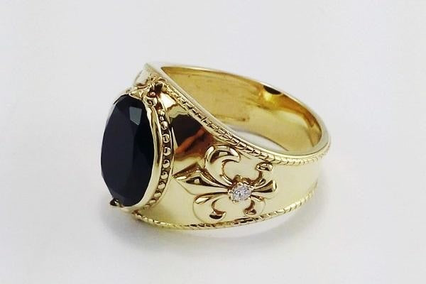 large gold signet ring for men