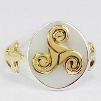 celtic silver and gold ring