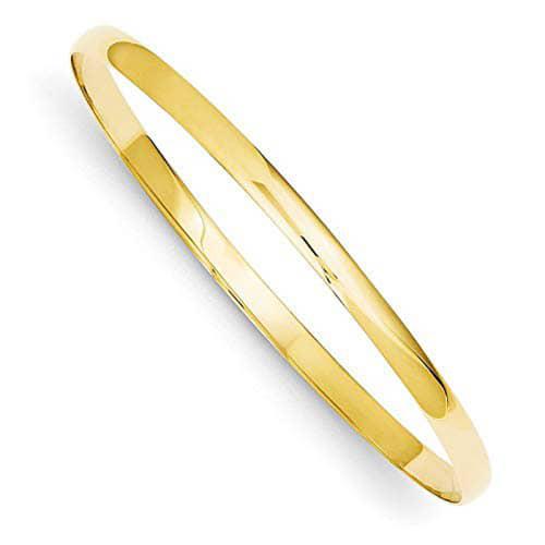 9ct Yellow Gold Classic Half Round 4mm Wide x 70mm Bangel