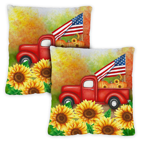 Welcome Harvest Truck Pillow Case Image