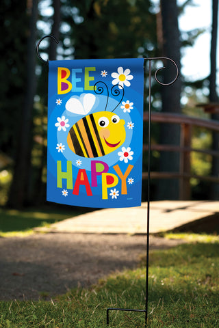 Bee Happy Double Sided Garden Flag Feature Image