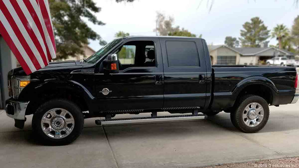 stock ford black 2019 f350 in drivway