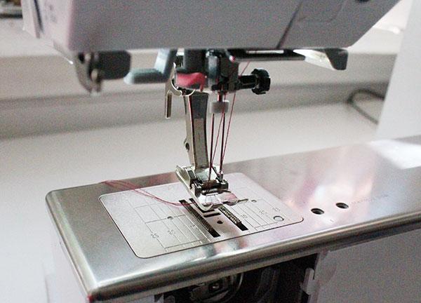 twin needle sewing machine threading