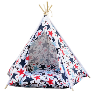 White Starry Dog Teepee Tent - Pebblina