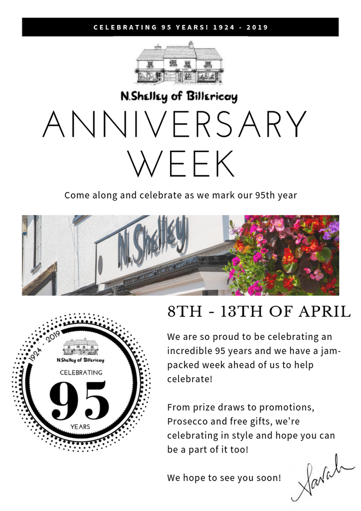 N.Shelley 95th anniversary week 8th - 13th april 2019