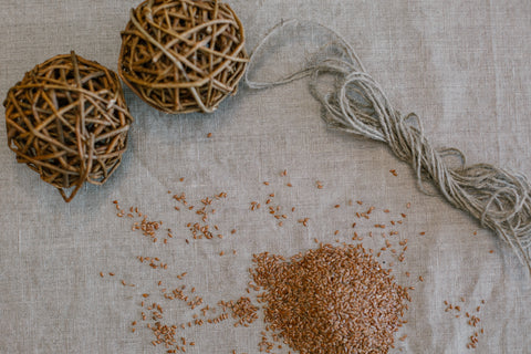 flax seed linen thread wood decorative ball