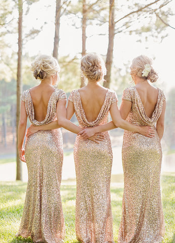 rose gold bridesmaid dresses