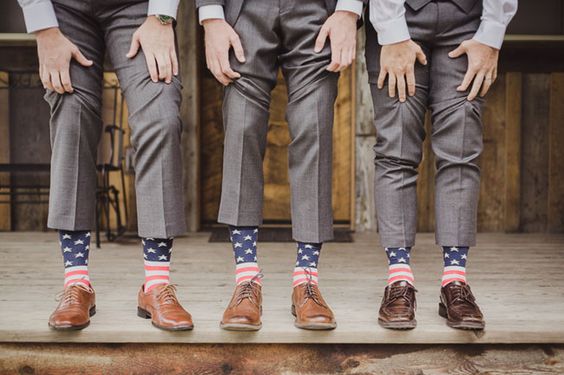 groomsman american flag socks 4th of July wedding