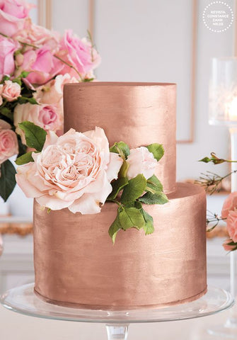 rose gold wedding cake