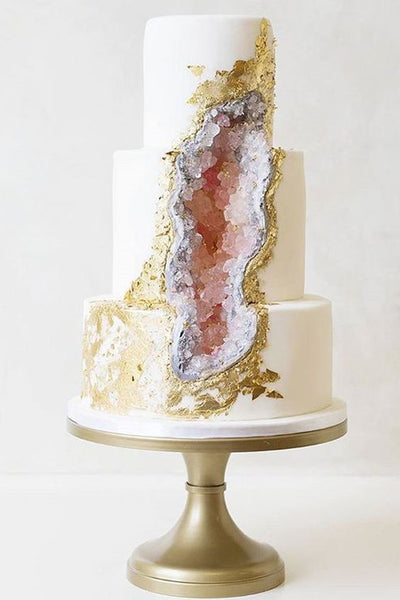 wedding crystals geode cake