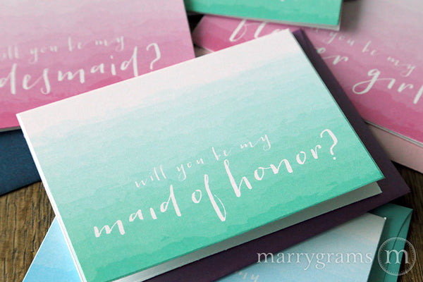 watercolor wedding inspiration will you be my cards
