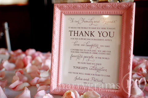 Reception Thank You Sign