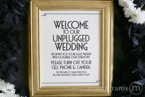 Unplugged Wedding Sign