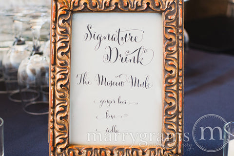 signature drink sign cocktail wedding bridal shower