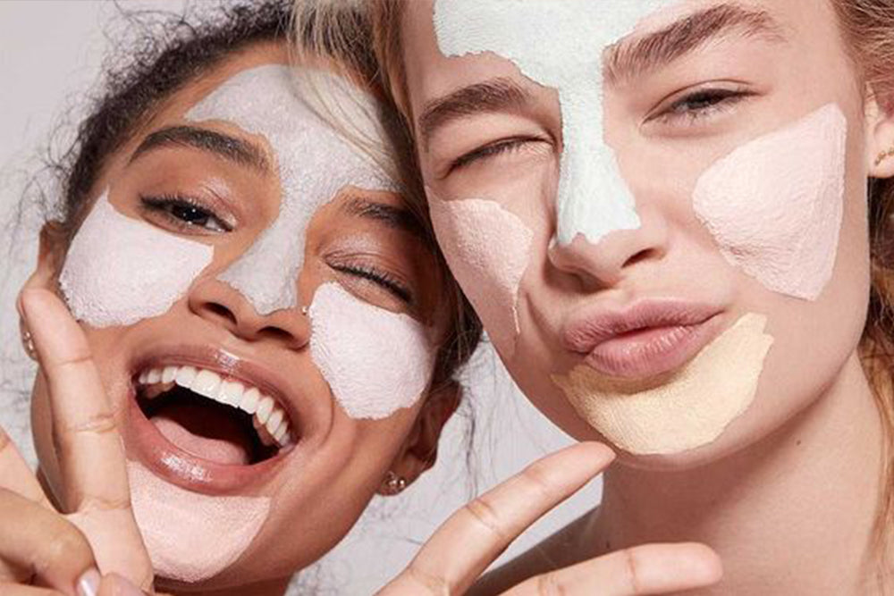 skin combination - girls with moisturiser on face