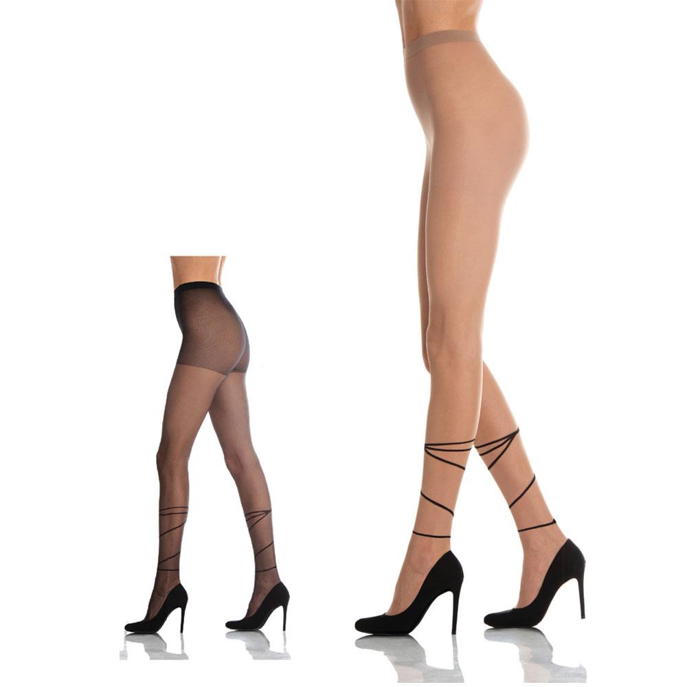 

Loba Fashion Design Pantyhose for Women by LUPO -  Black