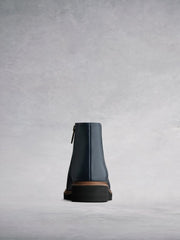 Kielder Navy Leather - Flat ankle boots with E.V.A sole.
